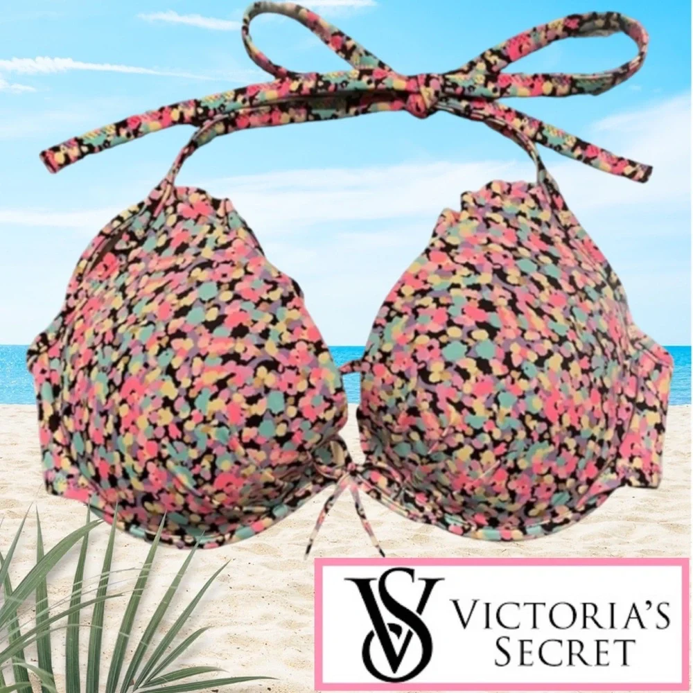Sexy Bikini Top Victoria’s Secret Colorful Padded String Bikini Pink Blue Black